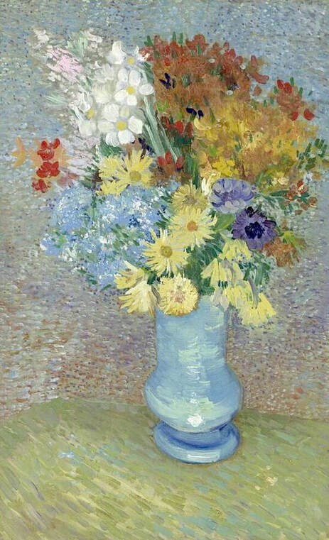 FLOWERS IN A VASE 1866 FRENCH PAINTING BY AUGUSTE RENOIR REPRO